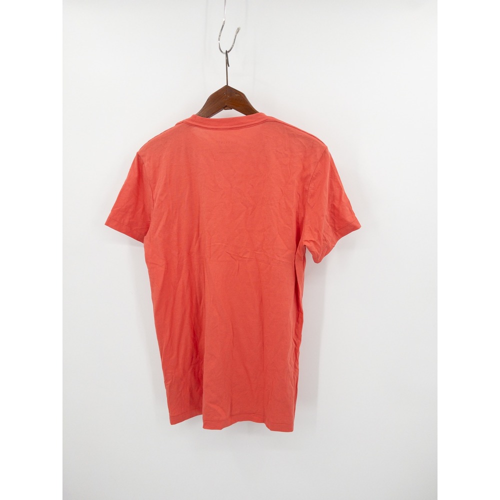AllSaints Tonic Crew T-Shirt Slim Fit Organic Cotton Coral Orange Mens Small NWT - Picture 3 of 5